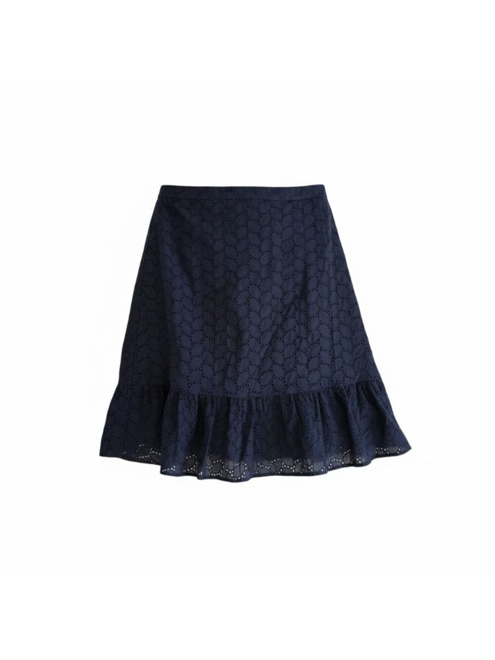 DRAPER JAMES Navy Blue RSVP Eyelet Ruffle Skirt Size 8
